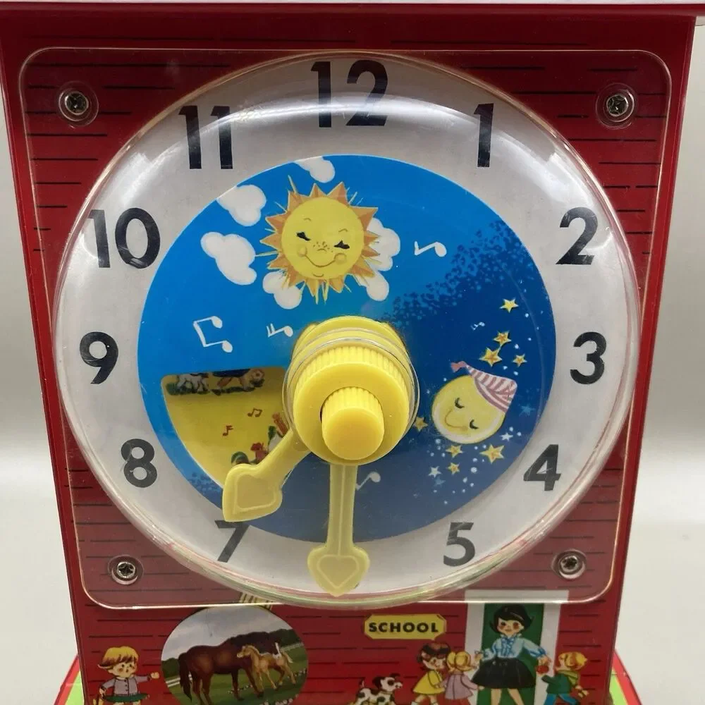 Fisher Price Teaching Clock Music Box Retro Mattel 2009 Reissue Of Classic 1968